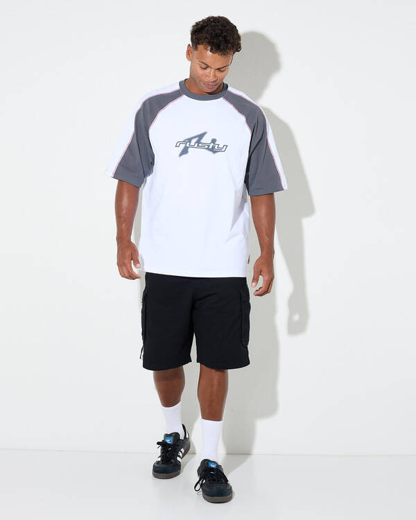 Rusty 8-Ball Elastic Cargo Shorts for Mens