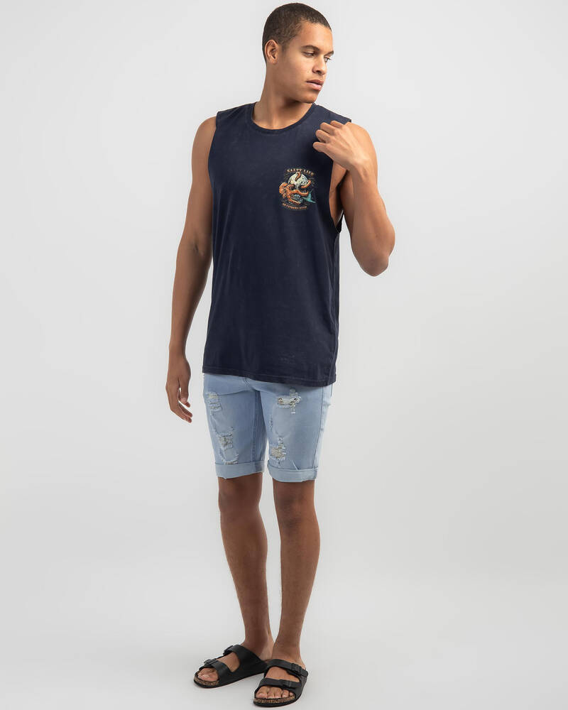 Salty Life Into The Deep Muscle Tank for Mens
