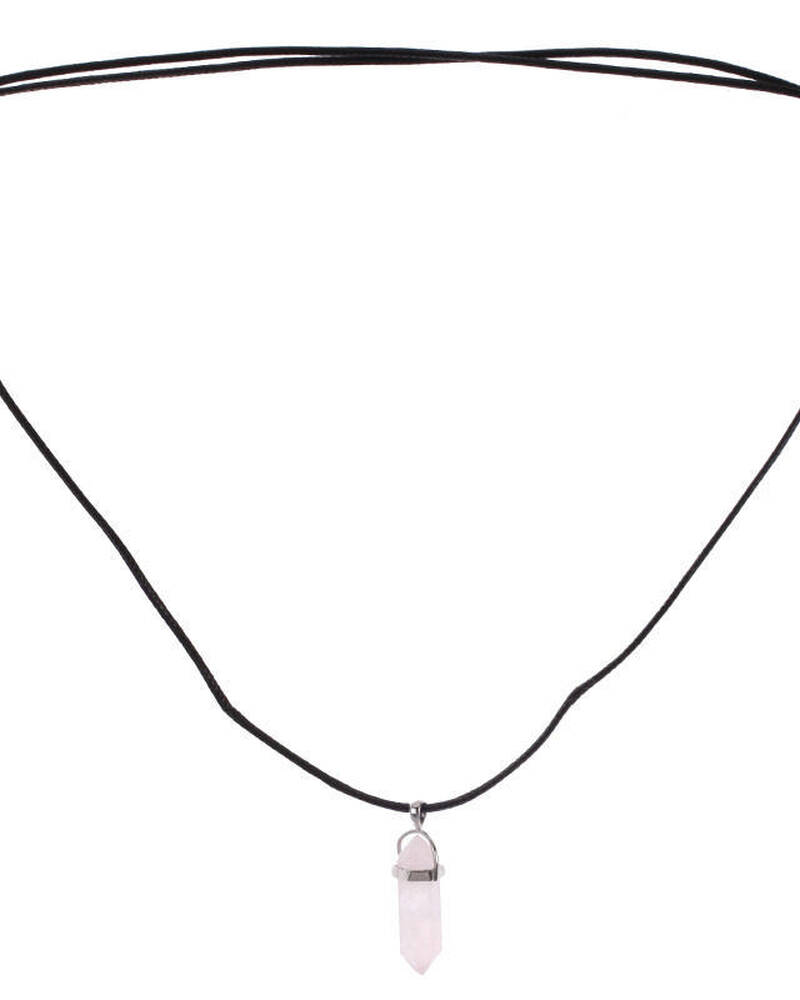 Karyn In LA Rose Quartz Crystal Necklace for Womens