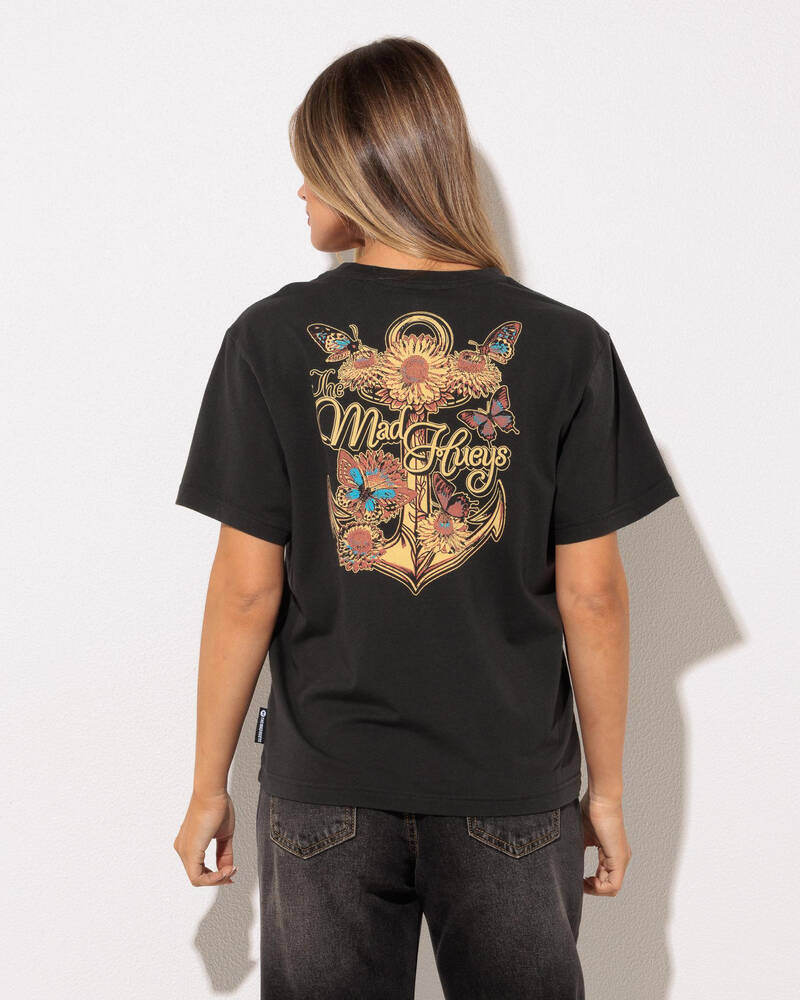 The Mad Hueys Butterfly Anchor T-Shirt for Womens