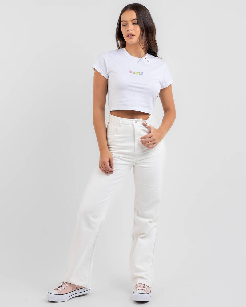 Rusty High Waisted Wide Straight Leg Jean for Womens