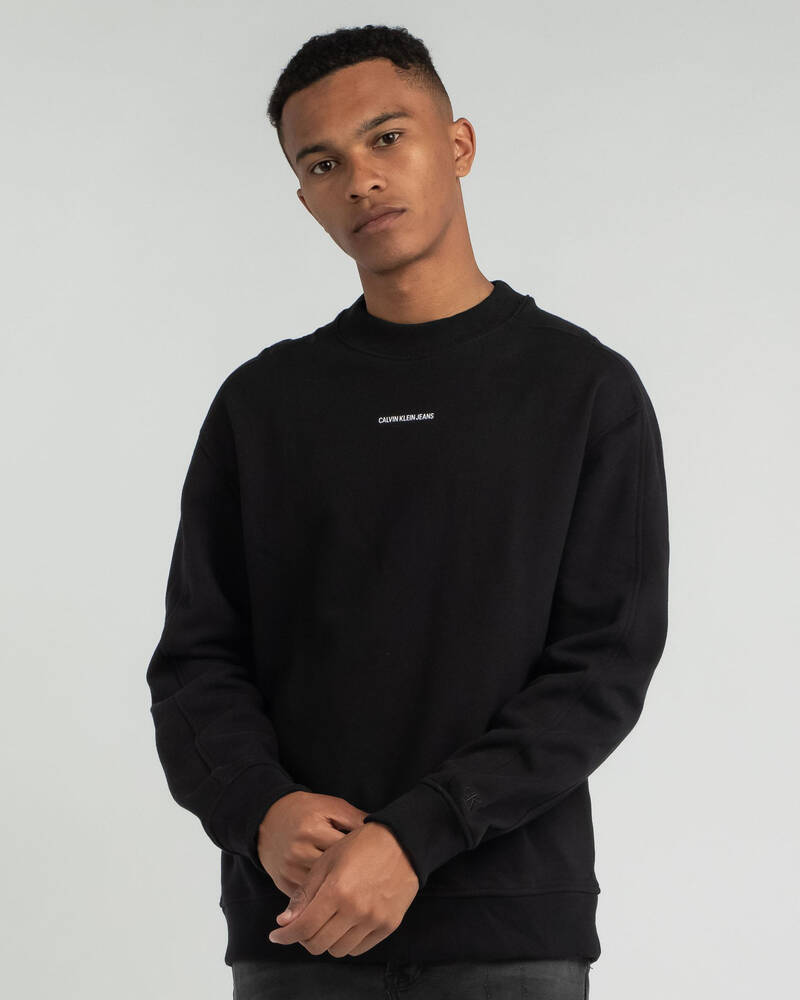 Calvin Klein Micro Branding Crew Sweatshirt for Mens