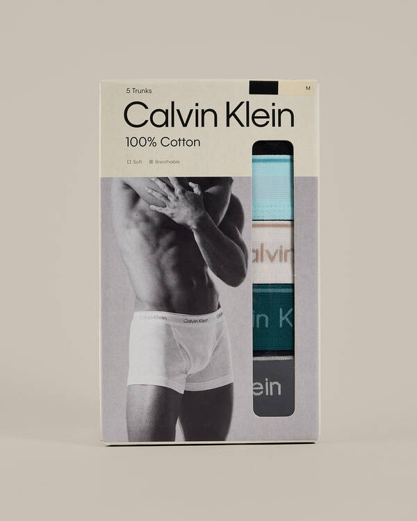 Calvin Klein 100% Cotton Trunk 5 Pack for Mens