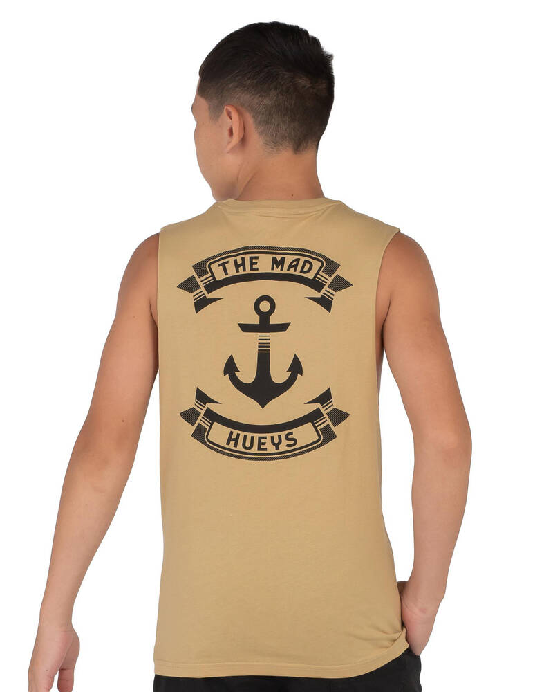 The Mad Hueys Boys' Retro Anchor Muscle Tank for Mens
