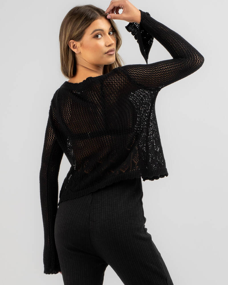 Mooloola Summer Love Crochet Tie Front Top for Womens