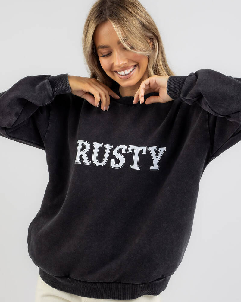 Rusty Logo Oversized Crewneck Sweatshirt for Womens