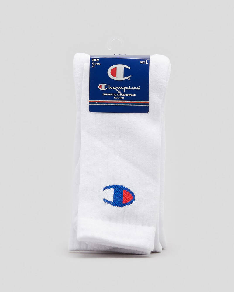 Champion Sport C Logo Crew Socks 3 Pack for Mens