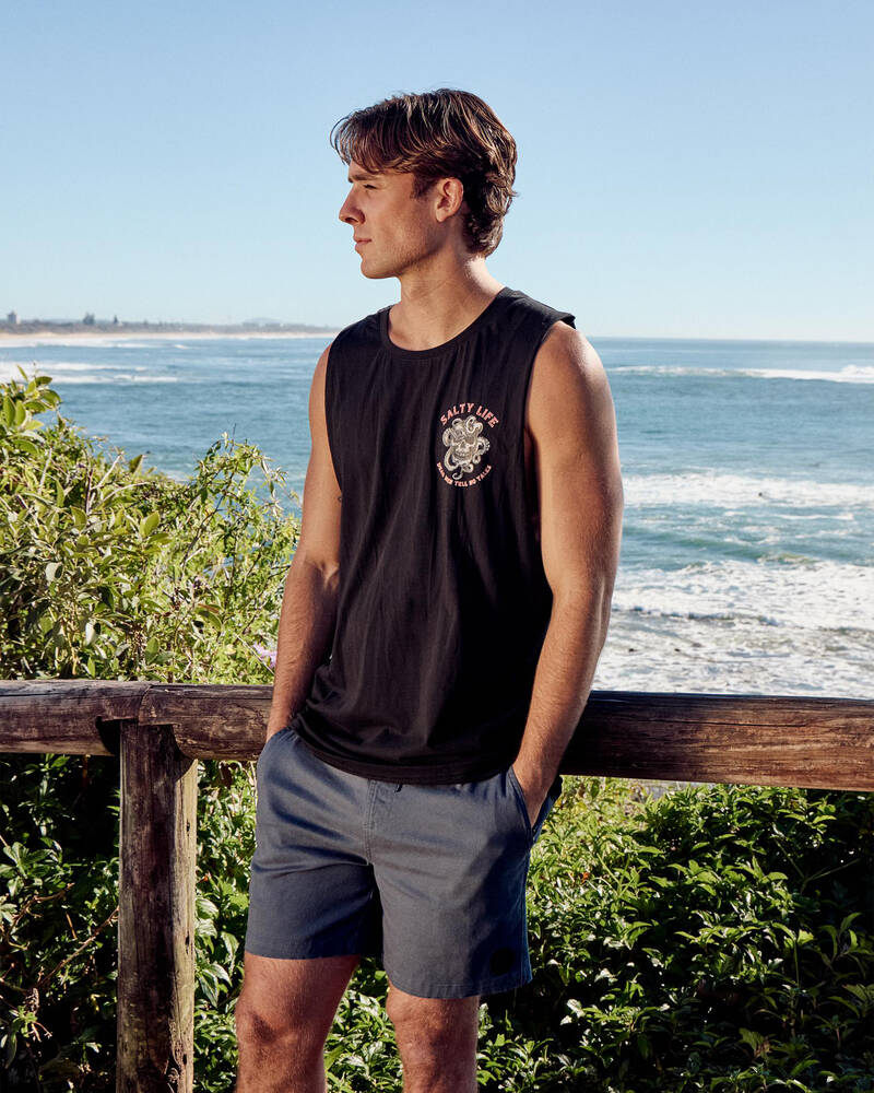 Salty Life Vision Elastic Waist Shorts for Mens