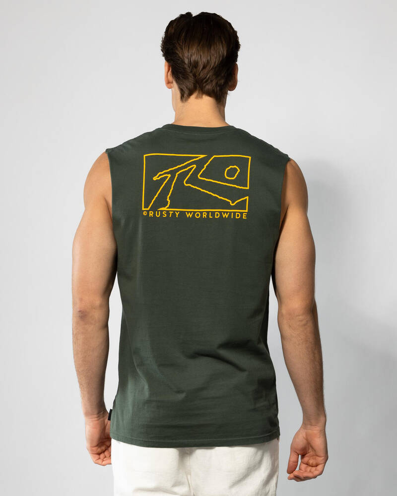 Rusty Boxed Out Muscle Tank for Mens