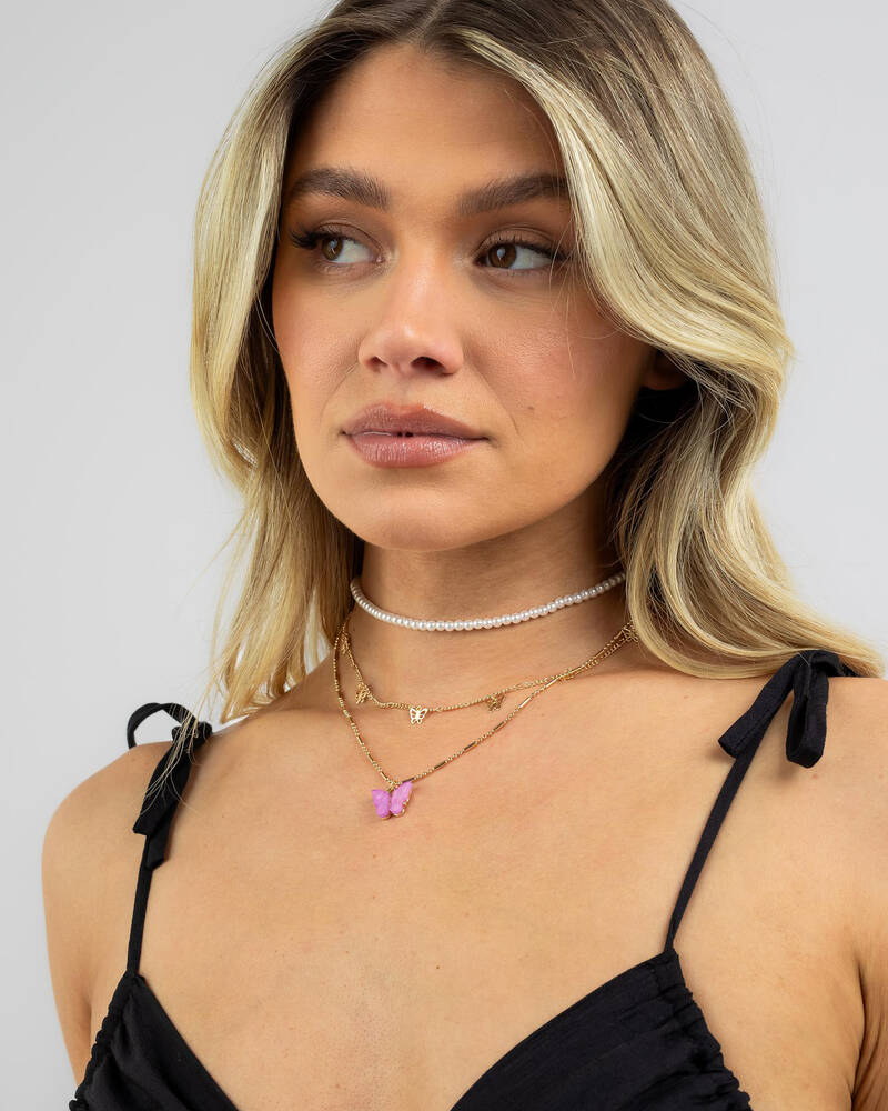 Karyn In LA Abel Butterfly Necklace Pack for Womens
