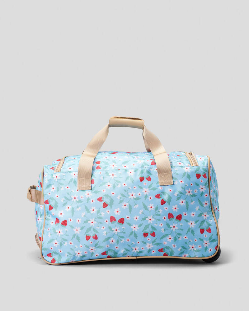 Mooloola Strawberry Fields Small Wheeled Travel Bag for Womens