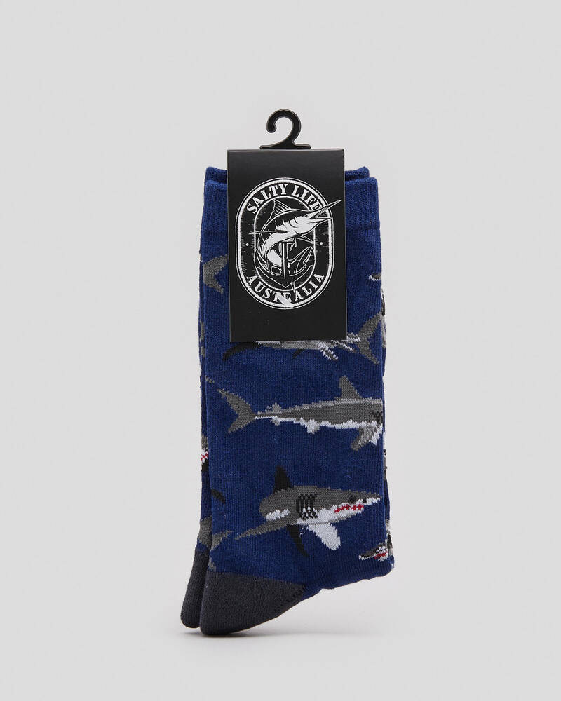 Salty Life Shark Socks for Mens