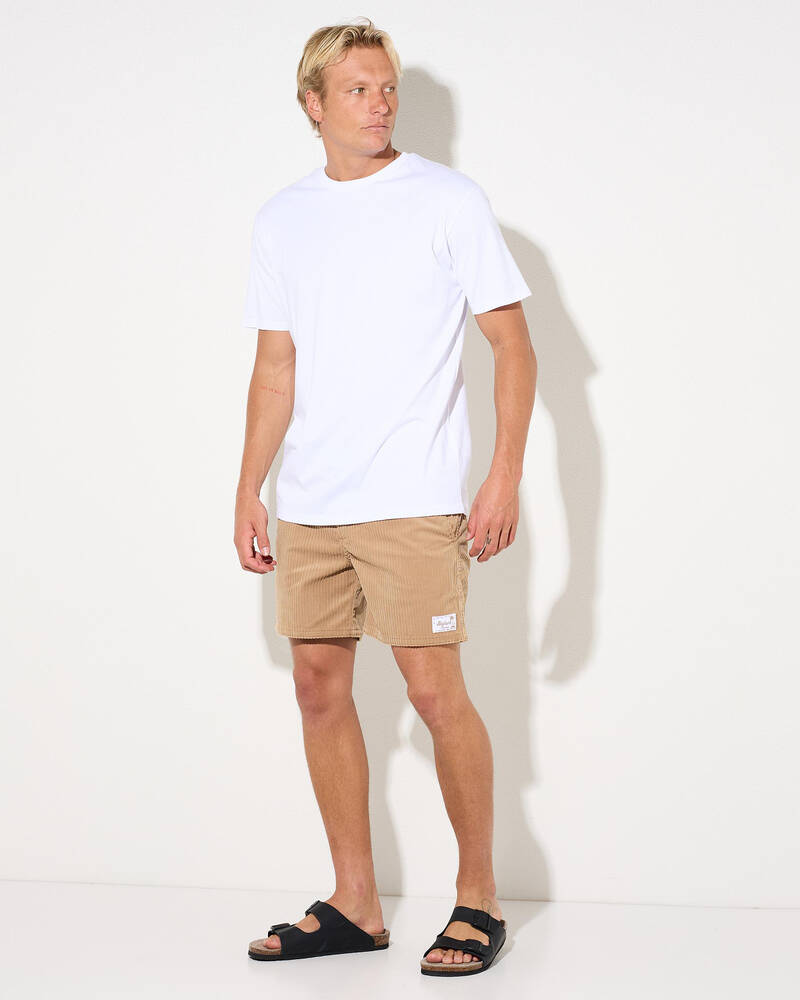 Skylark Ridge Cord Elastic Waist Shorts for Mens