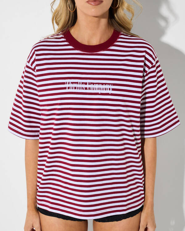 Thrills Primitive Stripe Square T-Shirt for Womens