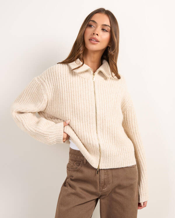 Ava And Ever Zeus Double Zip Knit Jumper for Womens
