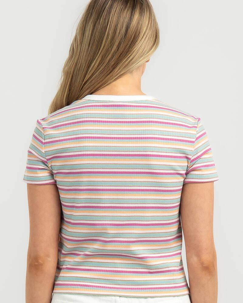 Town & Country Surf Designs Sunset Stripe Baby Tee for Womens