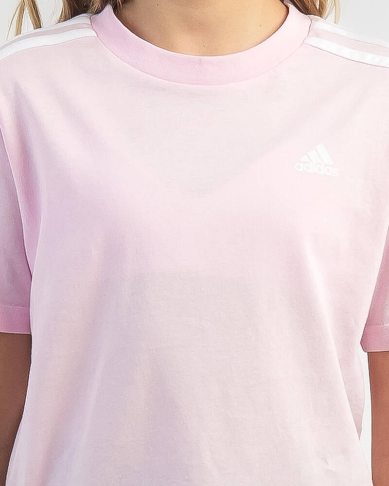 adidas Girls' 3 Stripe T-Shirt for Womens