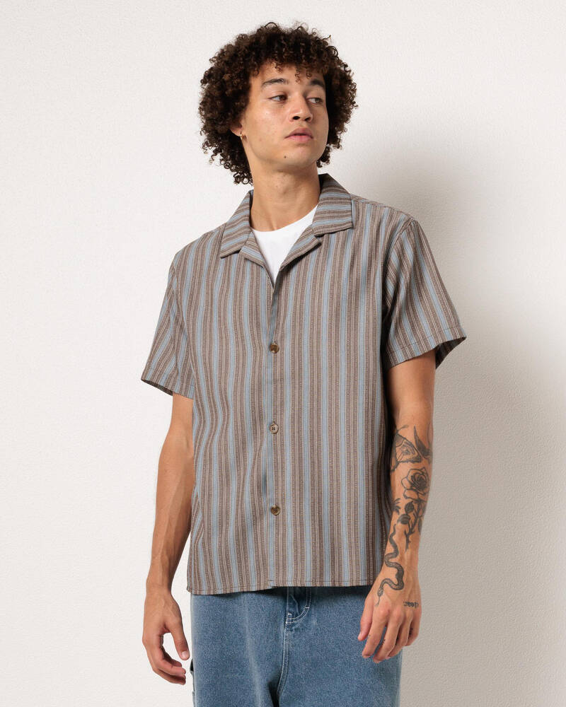 Rhythm Vacation Stripe Short Sleeve Shirt for Mens