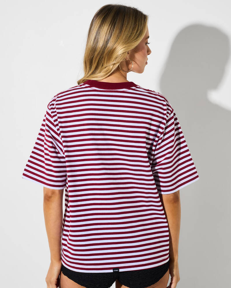 Thrills Primitive Stripe Square T-Shirt for Womens