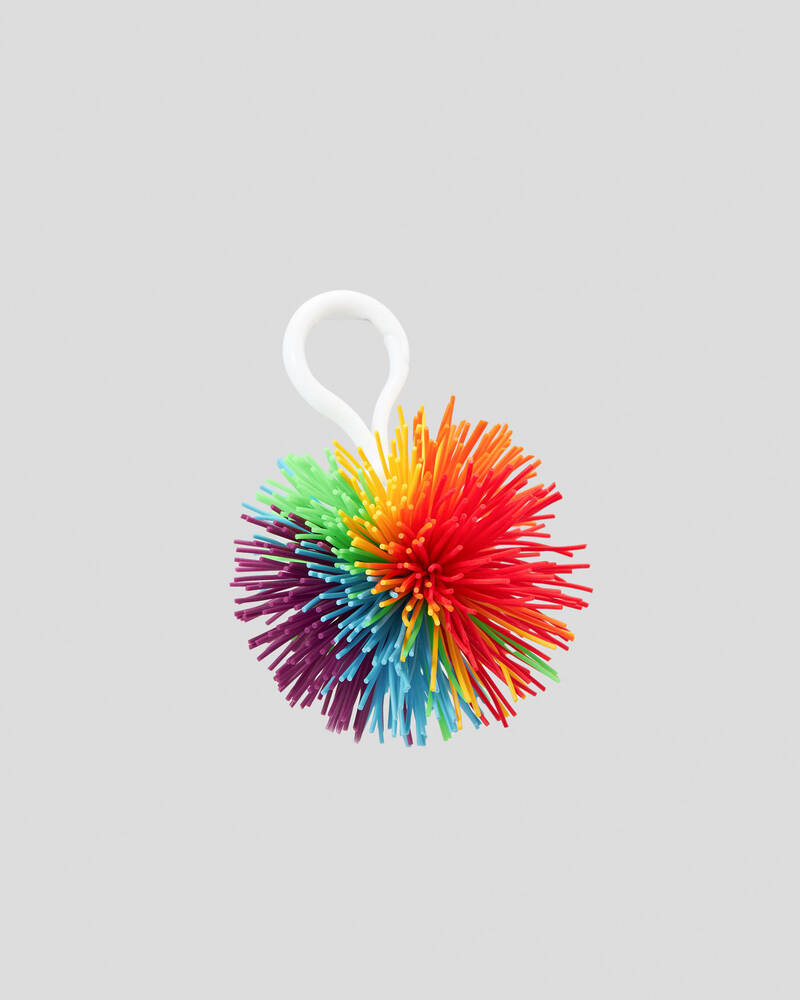 Get It Now Silicone Rainbow Pom Pom Ball Keyring for Unisex