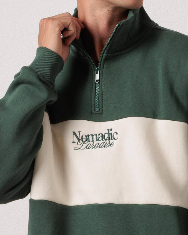 Nomadic Paradise Ripple 1/4 Zip Sweatshirt for Mens