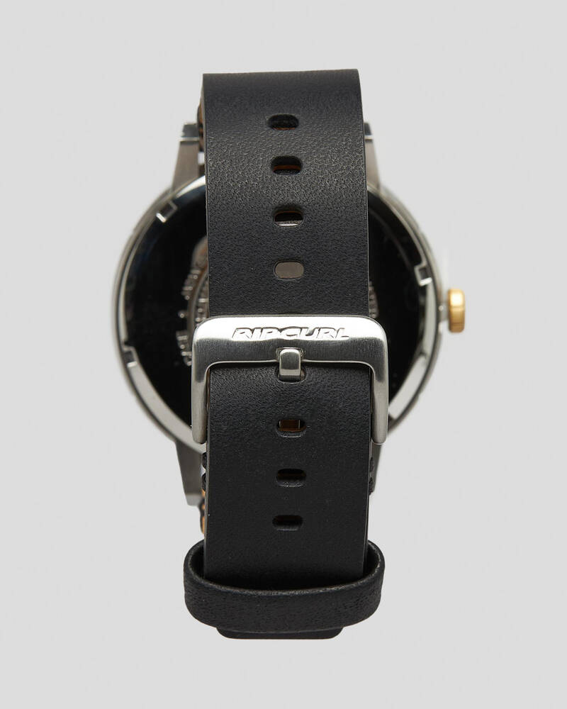 Rip Curl Detroit Black / Gold Leather Watch for Mens