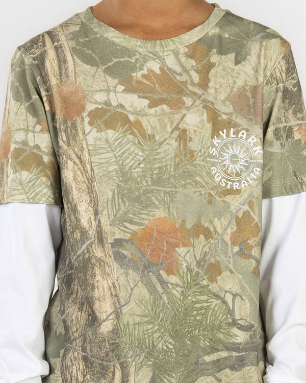 Skylark Boys' Fragment Layered Long Sleeve T-Shirt for Mens