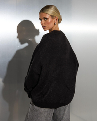 Worship Supplies Diablo Box Fit Crew Neck Knit Sweater for Womens image number null