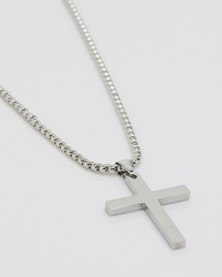 REPUBLIK Silver Cross Chain Necklace for Mens image number null