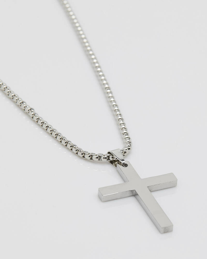 REPUBLIK Silver Cross Chain Necklace for Mens