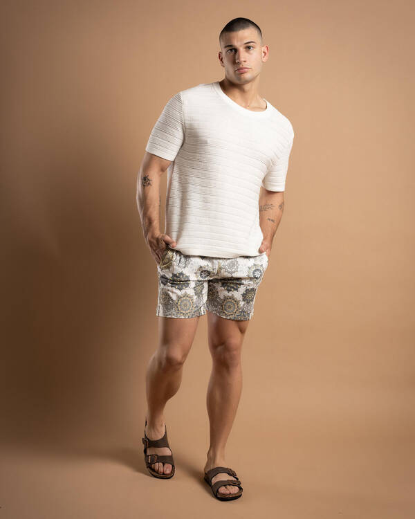 Skylark Spiral Elastic Waist Shorts for Mens