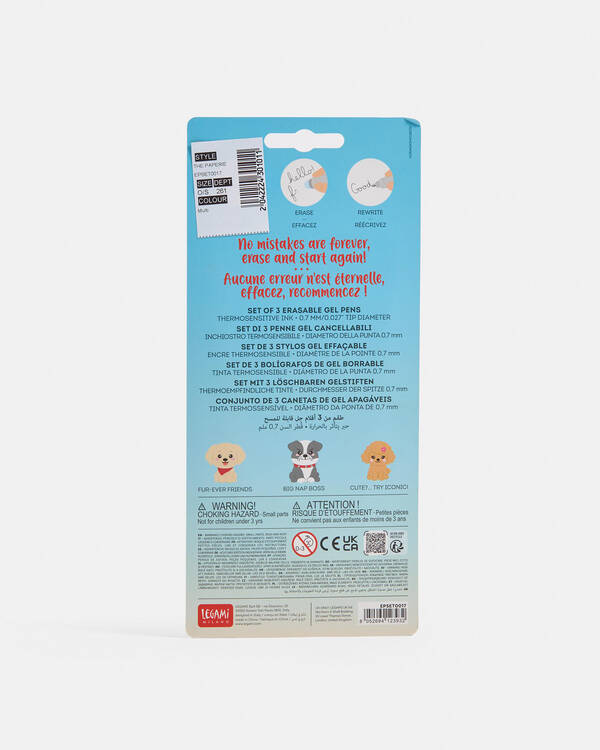 THE PAPERIE Erasable Gel Pen 3 Pack for Unisex