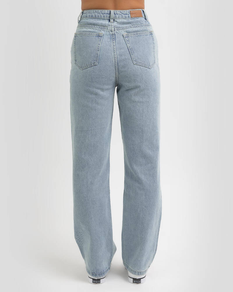 Rusty High Waisted Wide Straight Jeans for Womens