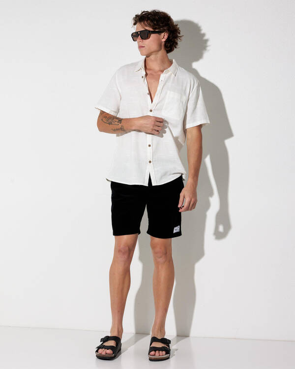 Skylark Shale Elastic Waist Shorts for Mens