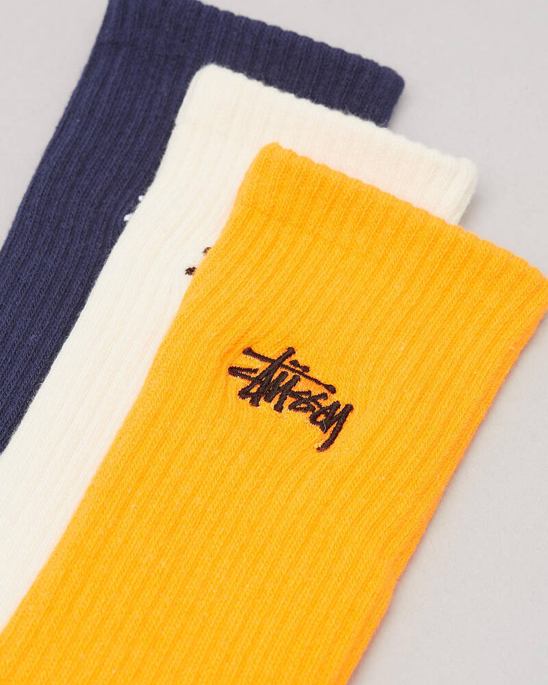 Stussy Graffiti Crew Socks 3 Pack for Mens