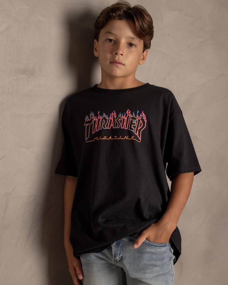 Thrasher DBL Flame Neon T-Shirt for Mens