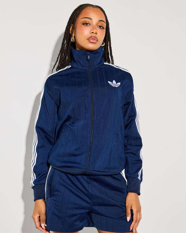 adidas Pinstripe Firebird Loose Track Top for Womens