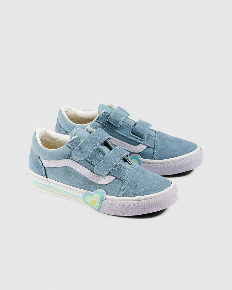 Vans Girls' Old Skool V Heart Shoes for Womens