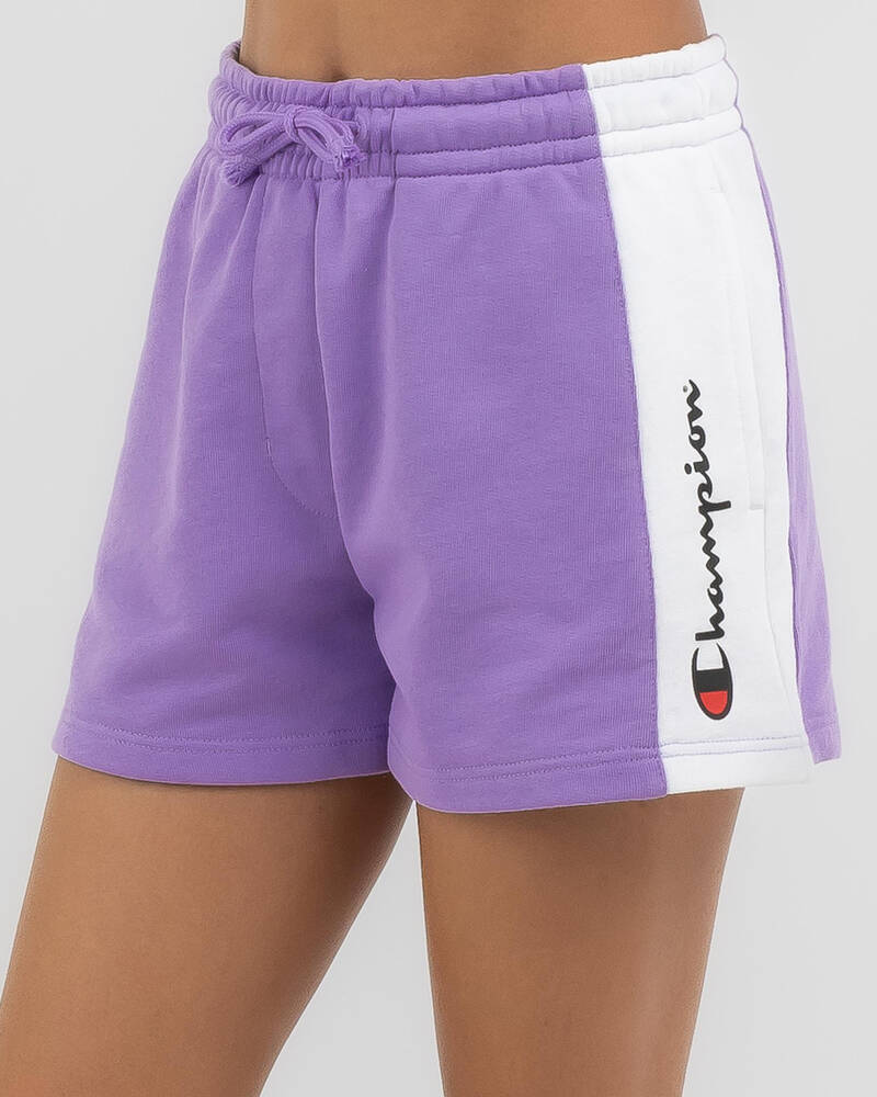 Champion Girls' French Terry Panel Shorts for Womens