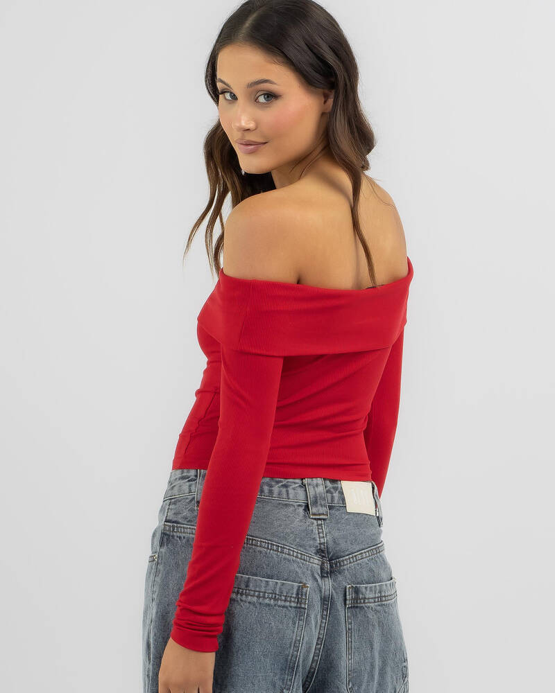 Ava And Ever Bella Off Shoulder Long Sleeve Top for Womens