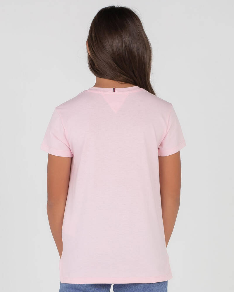 Tommy Hilfiger Girls' Iridescent Badge Logo T-Shirt for Womens