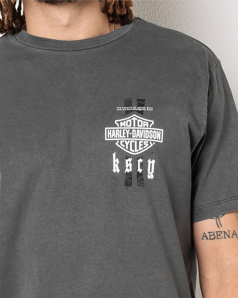 Kiss Chacey Harley-Davidson Milwaukee Duel Curved T-Shirt for Mens