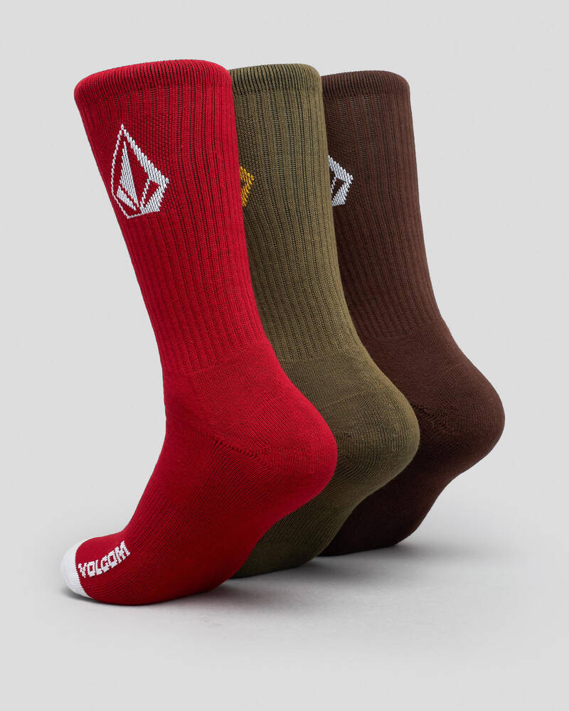 Volcom Full Stone Recycled Crew Socks 3 Pack for Mens