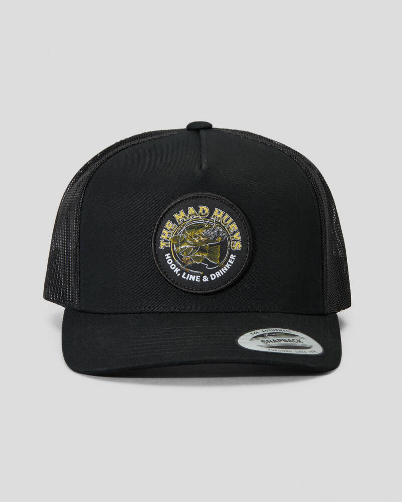 The Mad Hueys Hook Line and Drinker Snapback Cap for Mens