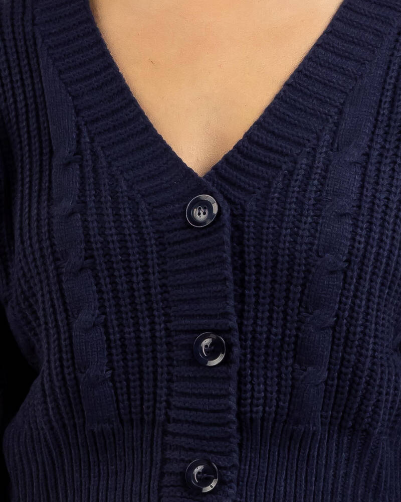 Mooloola Debate Team Cable Knit Cardigan for Womens