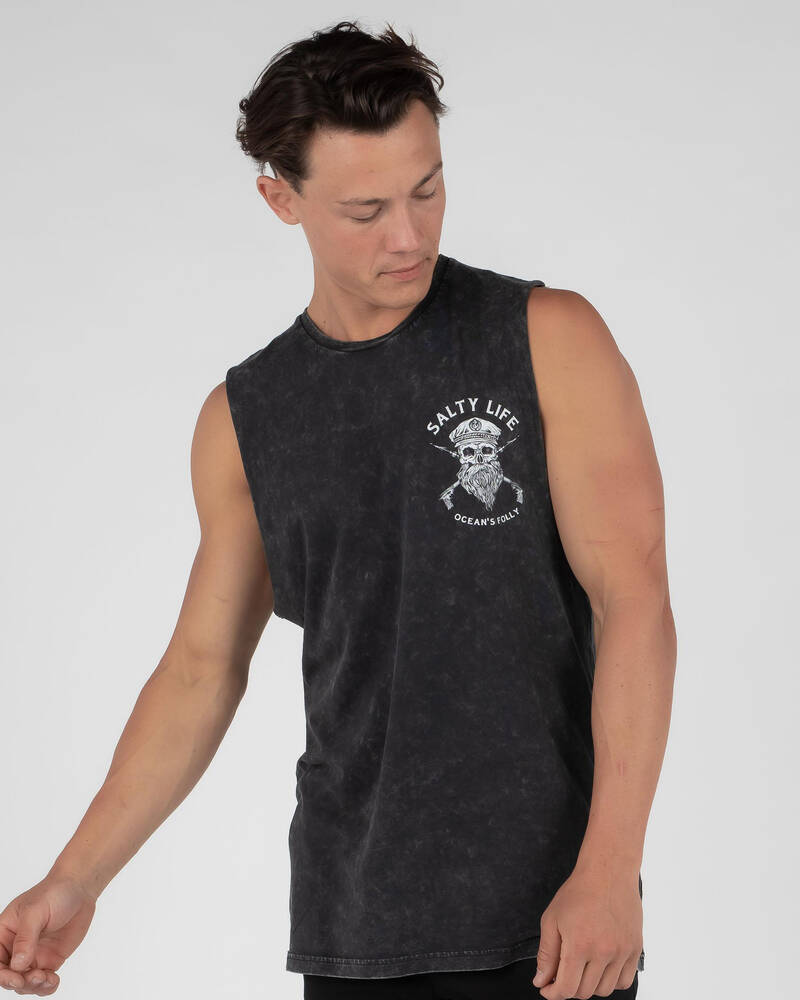 Salty Life Black Beard Muscle Tank for Mens