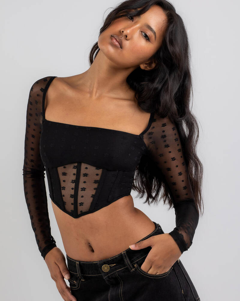 Ava And Ever My Love Mesh Corset Top for Womens