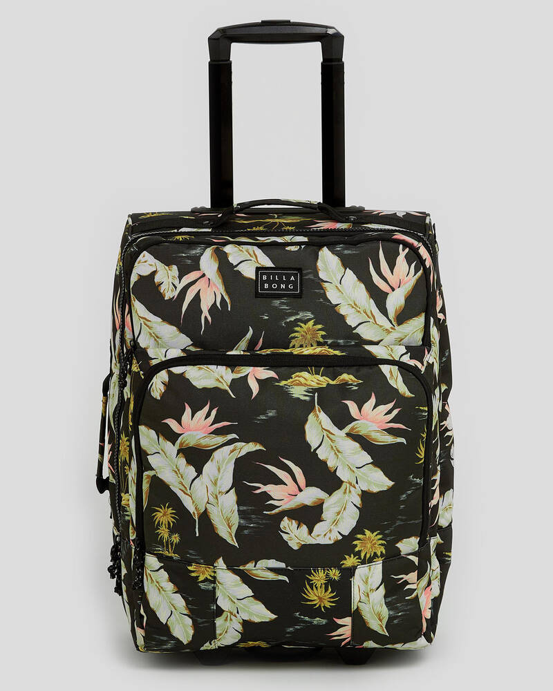 Billabong Keep It Rollin' Small Wheeled Travel Bag In Black/mint Fast