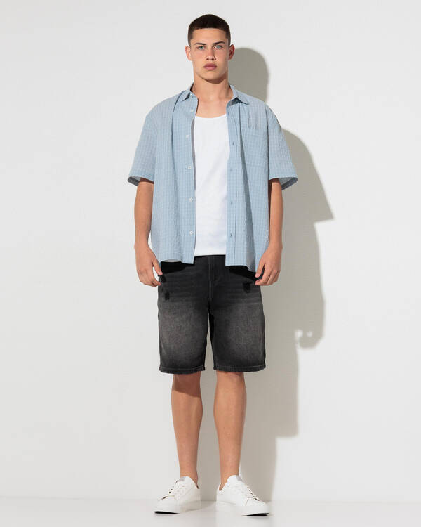Lucid Rinse Denim Walk Shorts for Mens