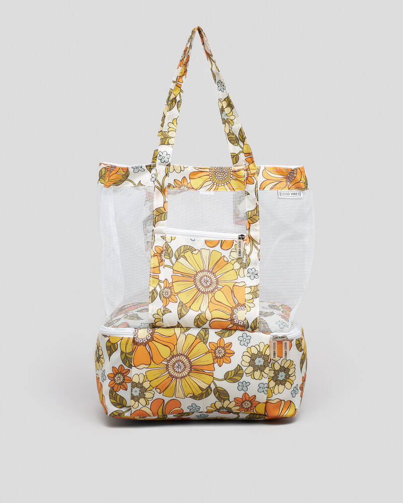 Get It Now Floral Mesh Beach Cooler Bag for Womens